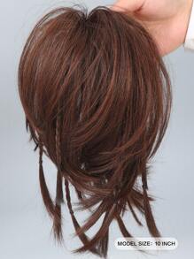 Short Straight Braided Synthetic Hair Updo - Rust Brown - View 2