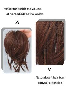 Short Straight Braided Synthetic Hair Updo - Rust Brown - View 4