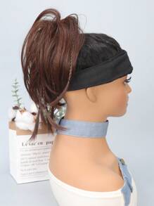 Short Straight Braided Synthetic Hair Updo - Rust Brown - View 8