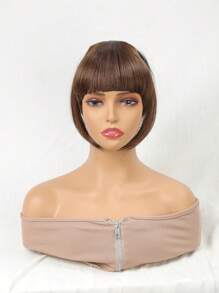 Pony Gerade Synthetik Haar & Koteletten