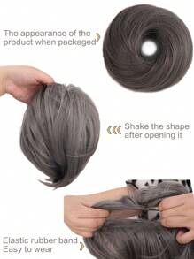 Straight Synthetic Hair Bun - Grey - View 4