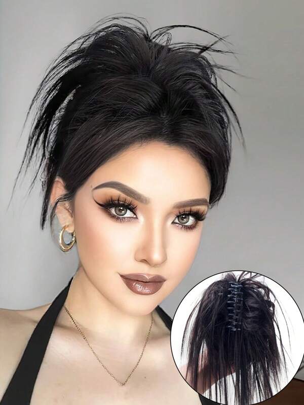 Claw Clip Short Straight Synthetic Hair Bun SHEIN USA