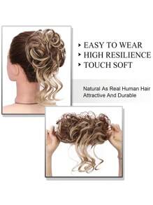 Curly Synthetic Hair Updo - Black - View 3