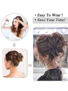 Curly Synthetic Hair Updo - Black - View 5