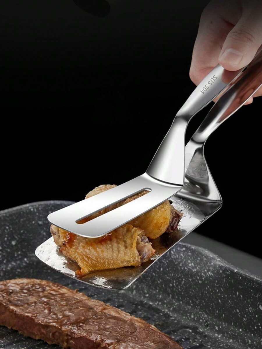 1 Kẹp gắp thức ăn bằng thép không gỉ, Kẹp gắp thức ăn nướng cổ điển cho nhà bếp - Bạc - Xem 1