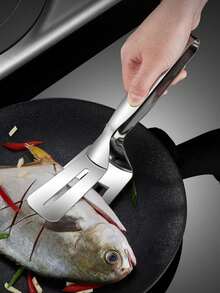 1 Kẹp gắp thức ăn bằng thép không gỉ, Kẹp gắp thức ăn nướng cổ điển cho nhà bếp - Bạc - Xem 5