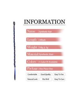 嬰兒編織前側劉海長款編織馬尾辮延長辮派對彩色夾片接髮2入組一夾接髮22英寸直筒合成纖維假髮適合女士兒童女孩萬聖節聖誕角色扮演 - 彩色 - 查看 5