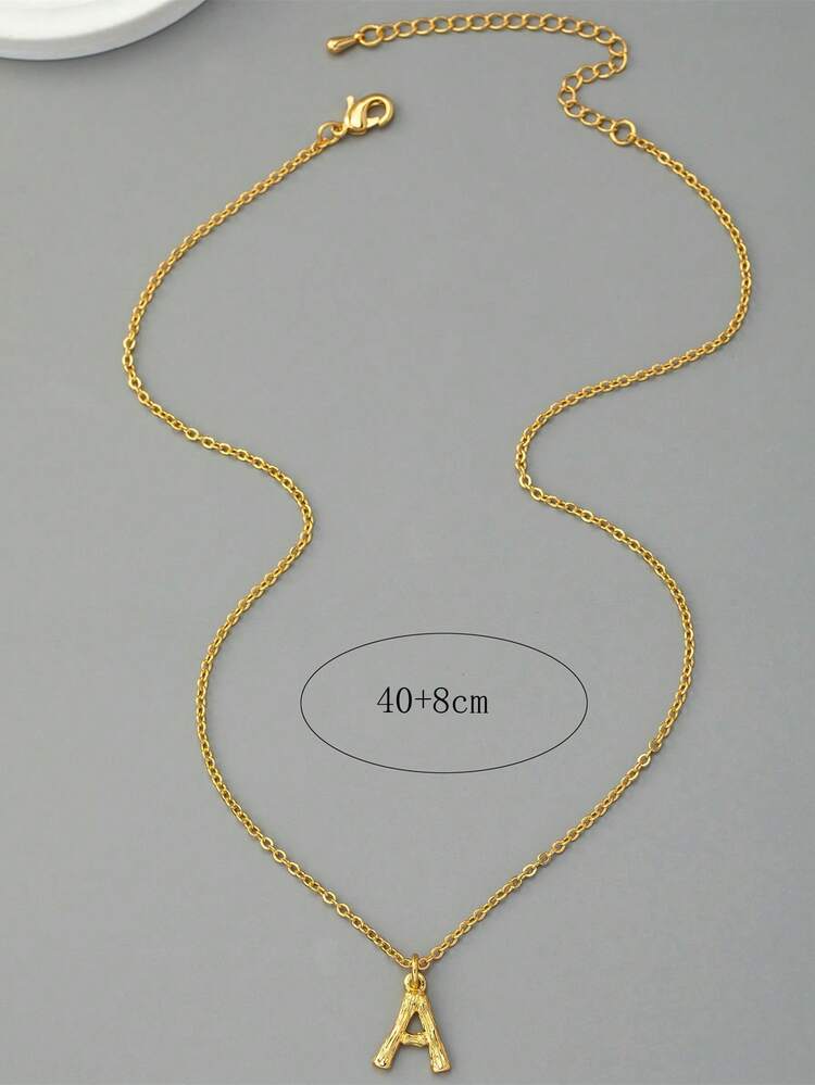1pc Fashion Copper Letter Pendant Necklace For Women For Daily Life
