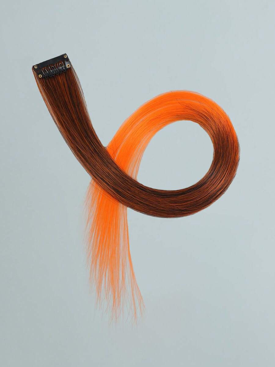 Clip In Long Straight Synthetic Hair Extension - Two-Tone - View 1