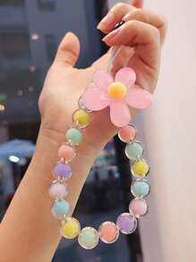 Hoa trang trí dây buộc điện thoại đính cườm - Nhiều màu - Xem 1