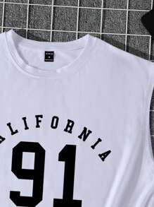 Manfinity LEGND Áo thun nam vừa vặn cổ tròn tay ngắn Slogan Tee thường ngày - trắng - Xem 7