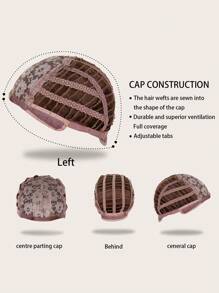 中长直发合成假发（带刘海） - 漸層 - 查看 5