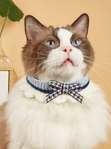 1pc Random Color Knitted Pet Scarf, Suitable For Small Cats And Dogs - Multicolor - View 2