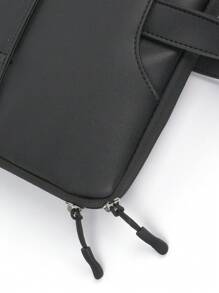 1 túi máy tính xách tay PU tối giản - màu đen - Xem 4