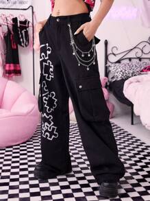 ROMWE Grunge Punk 1 件女士星星吊饰多层时尚裤链，适合衣服装饰街头 - 銀色 - 查看 2