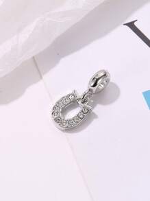 1入組魅力四射鋅合金水鑽馬蹄鐵DIY吊墜適合女士DIY首飾製作 - 銀色 - 查看 4