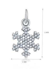 1pc Glamorous Zinc Alloy Rhinestone Snowflake DIY Pendant For Women For DIY Jewelry Making - Silver - View 3