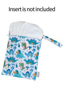 Túi đựng tã polyester có dây kéo họa tiết khủng long hoạt hình cho bé - Nhiều màu - Xem 3