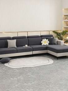 1入組素色沙發墊套現代聚酯沙發座套適用於客廳夏季 - 深灰色 - 查看 3