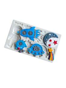 1pc Astronaut & Rocket Design DIY Silicone Mold, Creative Silicone Mold For DIY - Multicolor - View 4