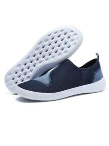Men Minimalist Slip On Running Shoes, Fabric Sporty Sneakers
