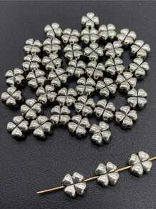 20 piezas/set Cuenta DIY creativo aleación de zinc trébol de cuatro hojas diseño para mujeres para la fabricación de joyas de bricolaje - Plateado - Ver 1