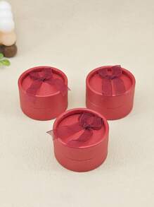 12 piezas Caja redonda de anillo de papel de decoración de arco - Rojo - Ver 5