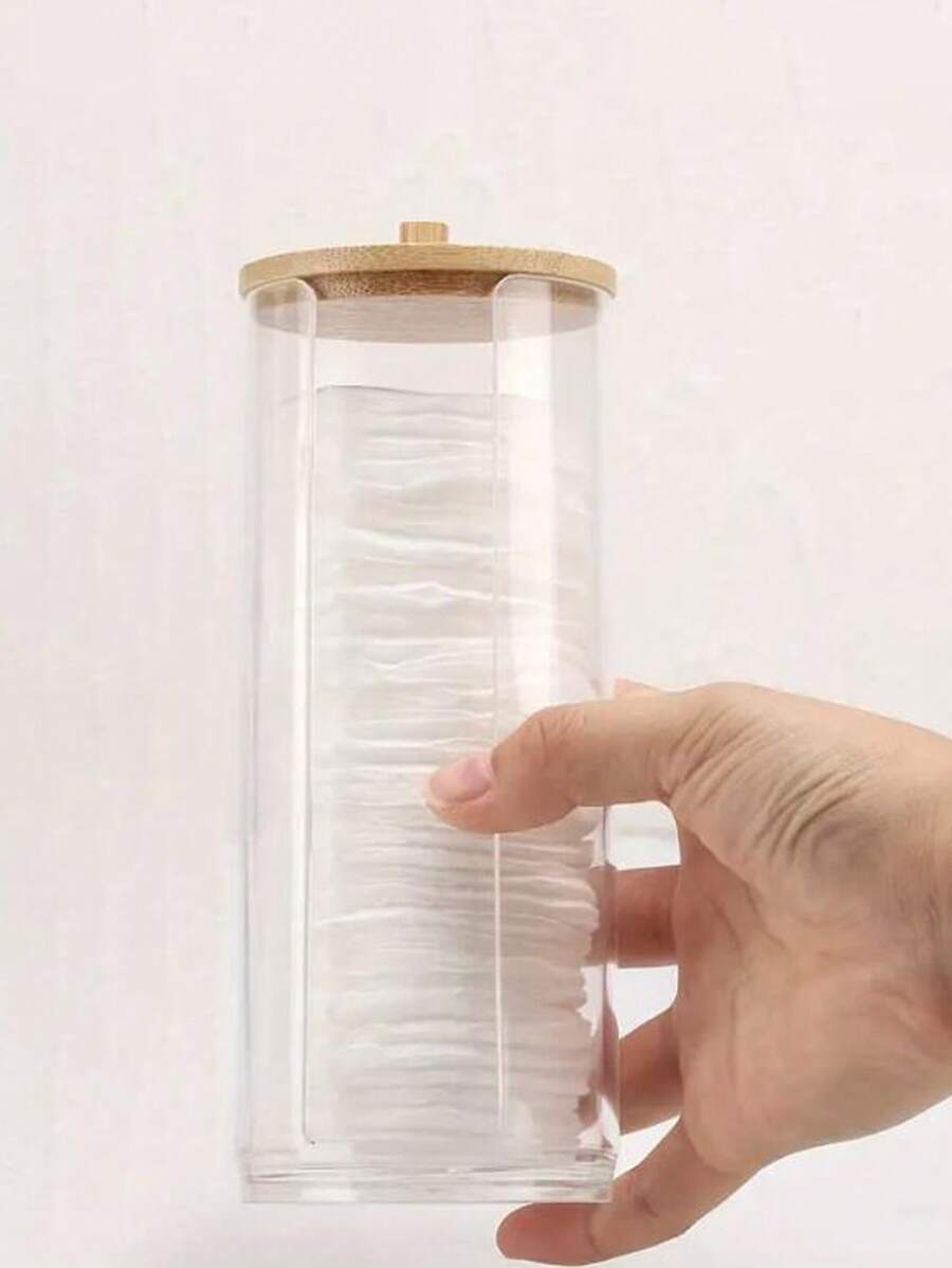 1入組塑膠彩妝收納盒帶極簡風格透明收納盒適用於家庭 - 無色 - 查看 1