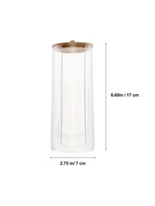 1入組塑膠彩妝收納盒帶極簡風格透明收納盒適用於家庭 - 無色 - 查看 3