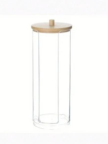 1入組塑膠彩妝收納盒帶極簡風格透明收納盒適用於家庭 - 無色 - 查看 4