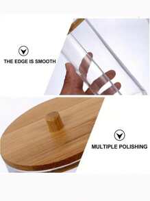 1入組塑膠彩妝收納盒帶極簡風格透明收納盒適用於家庭 - 無色 - 查看 5