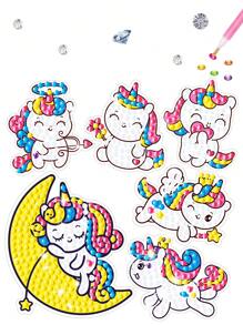 5入組PMMA DIY鑽石畫可愛卡通獨角獸設計DIY鑽石無框畫適合家用 - 彩色 - 查看 1