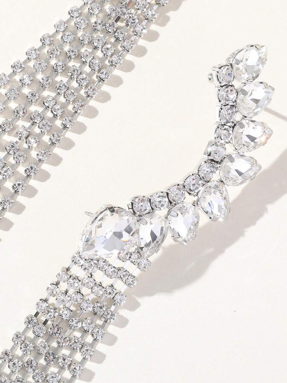 1pair Luxury Cubic Zirconia Tassel Drop Earrings For Women For Daily Decoration Copper Jewelry