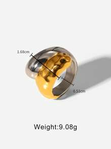 Uworld 1pc Classic Minimalist Fashion Chunky Stainless Steel Rings For Party Gift - Multicolor - View 6