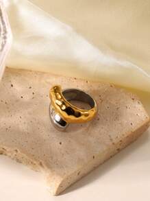 Uworld 1pc Classic Minimalist Fashion Chunky Stainless Steel Rings For Party Gift - Multicolor - View 10