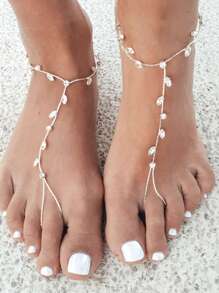 1 cái Quyến Rũ Đính Đá Cubic Zirconia Trang Trí Găng Tay Vòng Chân Cho Phụ Nữ Cho Quà Tặng - Bạc - Xem 1