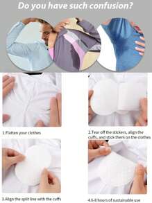 10pcs Underarm Care Sweat Absorbing Deodorant Pad - White - View 5