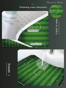 1 Sân Bóng Đá Họa Tiết Thảm, Polyester Hiện Đại Thảm Lót Sàn Cho Phòng Khách, Phòng Ngủ - Rỉ Nâu - Xem 2