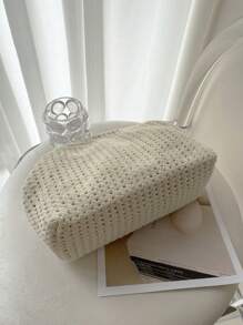 中等的勾織手拿包度假 - 米色 - 查看 4