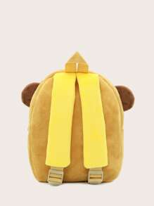 兒童卡通老虎設計拉鍊可愛包 - 棕色 - 查看 2