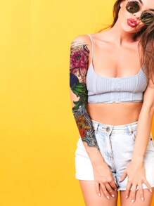 1 tấm Nhãn dán hình xăm hoa văn - Màu vàng - Xem 3