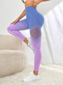 Yoga Party Quần Leggings Thể thao Nữ Cắt ra Ombre - Nhiều màu - Xem 2