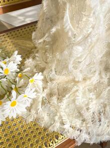 DAZY Ärmelloses, Schulterfreies Fell Cami Kleid Mit Riemen Auf Der Rückseite