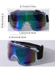 1 对女士简约防风可调节时尚百搭滑雪镜，适用于户外沙滩配件女士眼镜遮阳镜