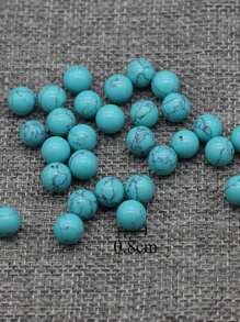 20入組/套藍色綠松石色時尚石頭DIY珠子無孔適合女士DIY首飾製作 - 淺藍色 - 查看 4