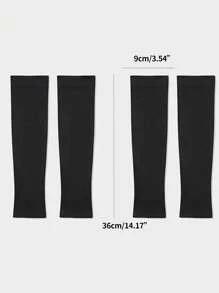 1pc Solid Sun Protection Arm Sleeves Fake Arm Sleeveswedding - Black - View 4