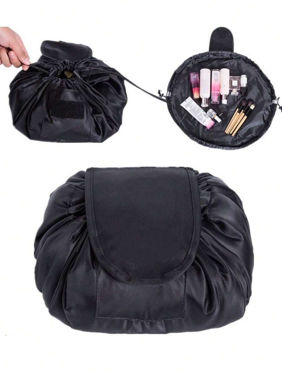Phụ Nữ Dây Rút Túi Đựng Mỹ Phẩm Du Lịch Trang Điểm Túi Dụng Trang Điểm Túi Túi Đựng Mỹ Phẩm Túi Bảo Quản - màu đen - Xem 1