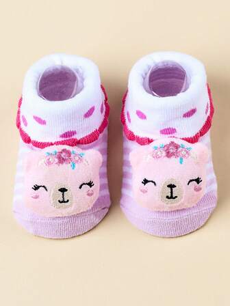 兒童卡通裝飾防滑學步襪適合春天和秋季