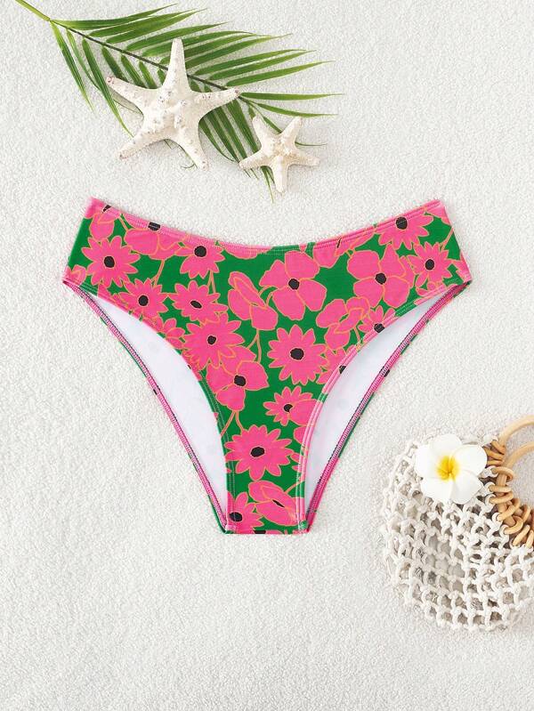 SHEIN Floral Print Bikini Bottom SHEIN USA