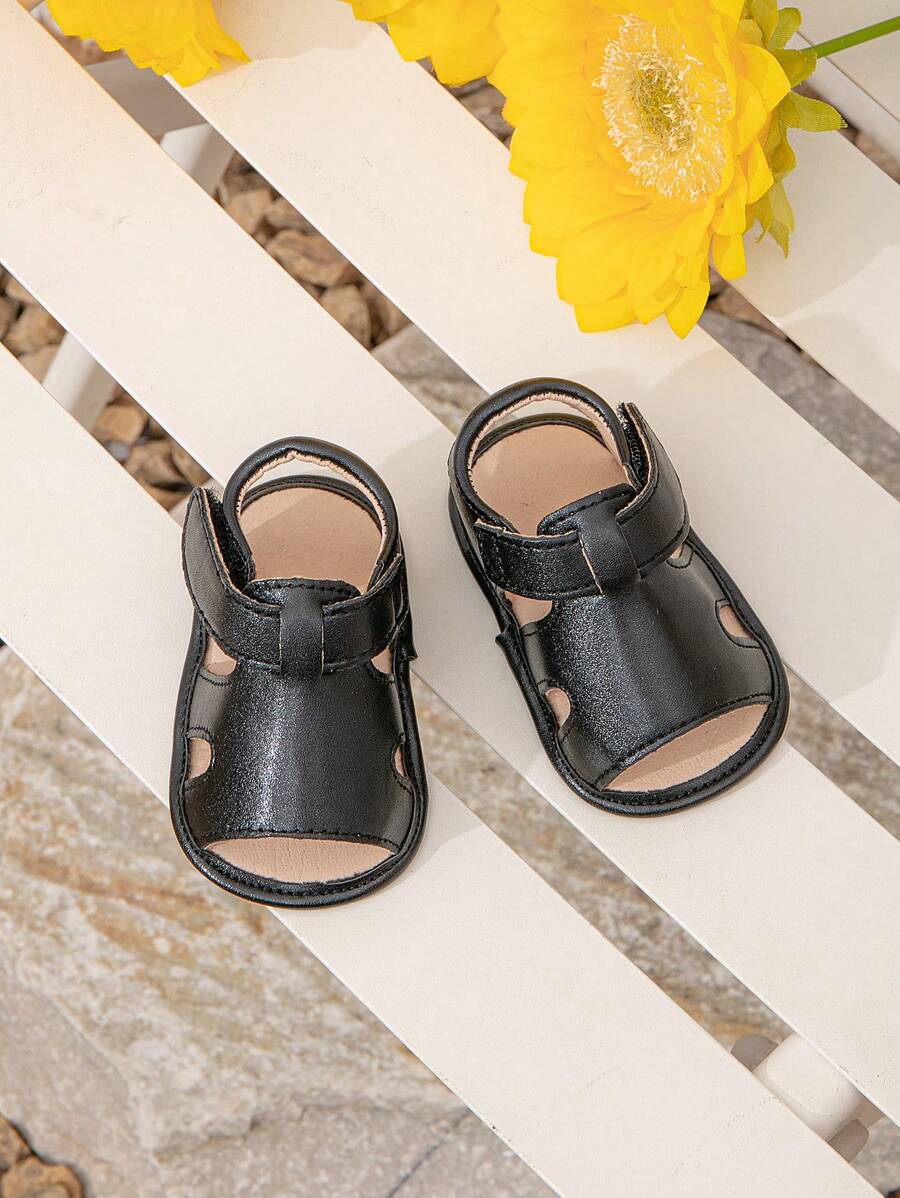 夏季婴儿休闲百搭露趾凉鞋 - 黑色 - 查看 1